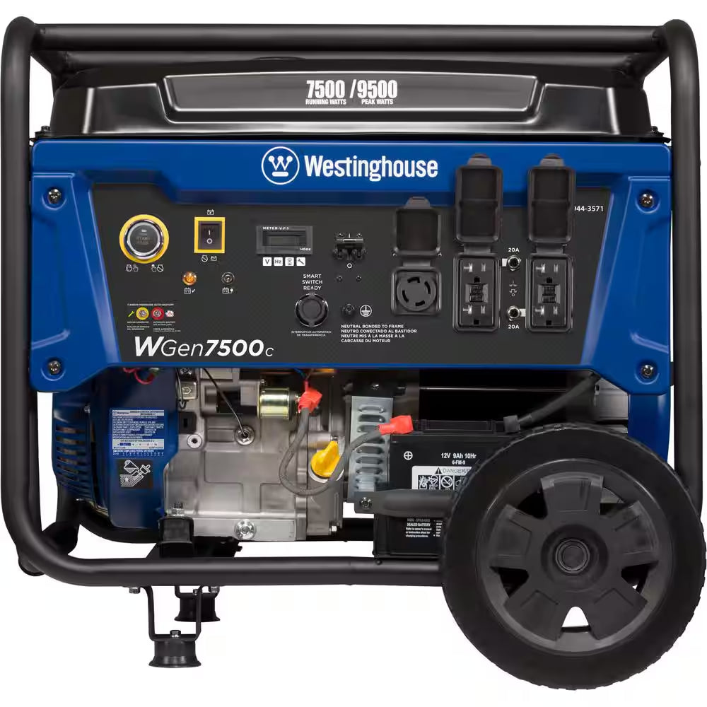 9,500/7,500-Watt Gas Powered Portable Generator with Remote Electric Start, 30A 120/240V Outlet