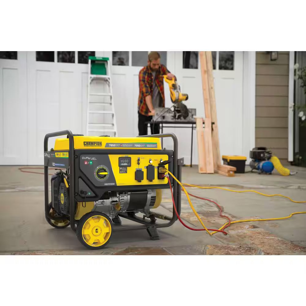 7850/6250-Watt Recoil Start Storm Ready Gasoline and Propane Powered Dual Fuel Portable Generator with CO Shield