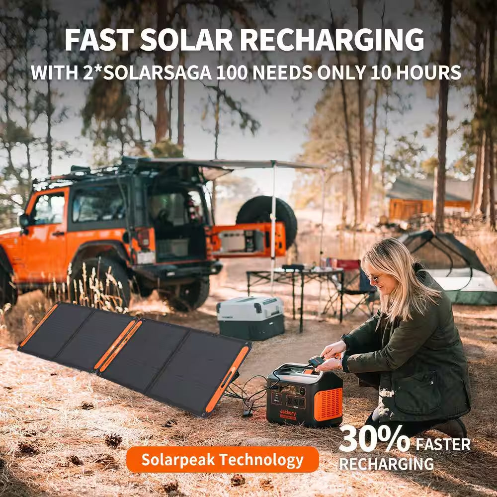 1800-Watt Output/3600W Peak Portable Solar Power Station Explorer 1500 Push Start Battery Generator for Outdoors/Camping