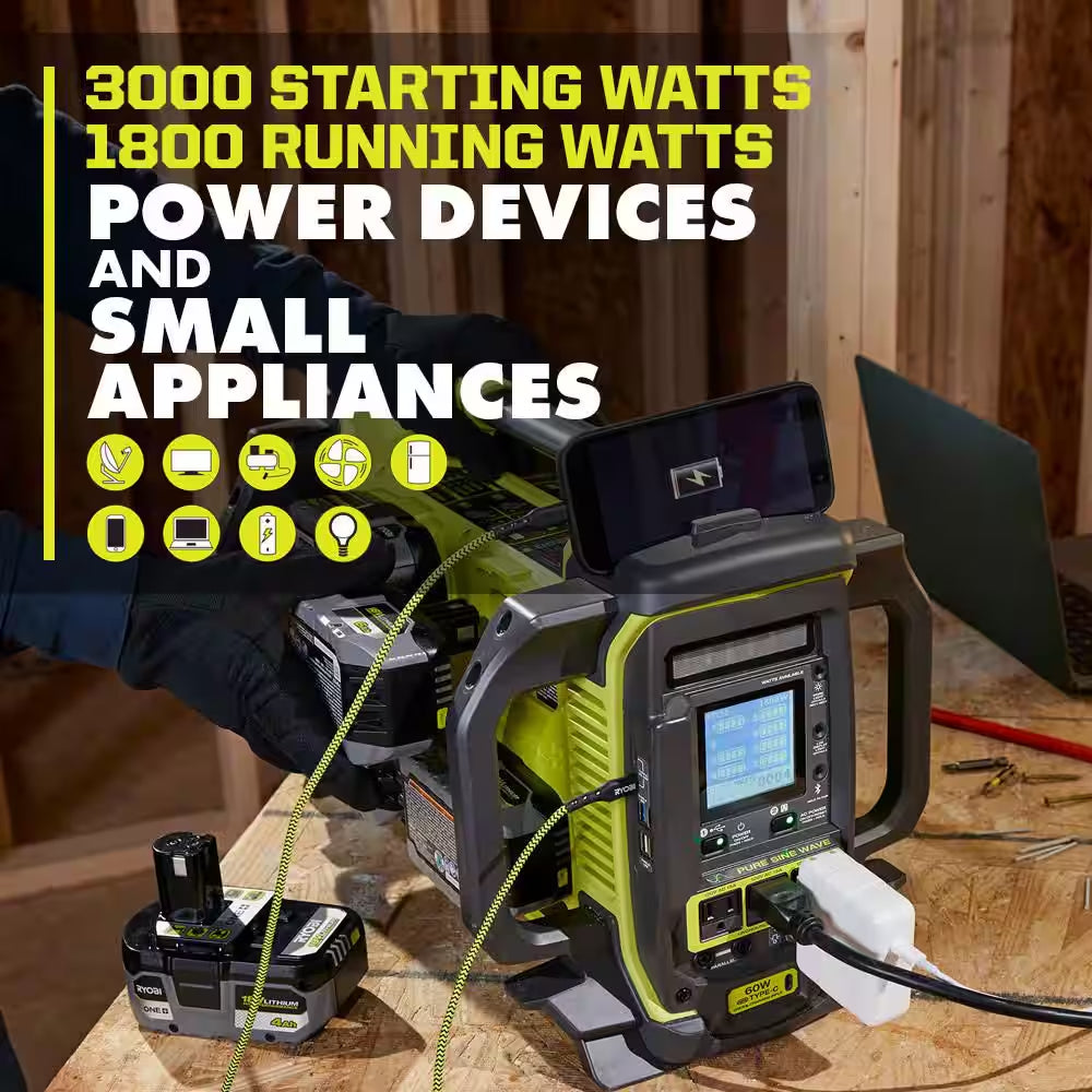 18V One+1800-Watt Portable Battery Inverter Power Station/8-Port Charger & 150-Watt Portable Battery Inverter-Tools Only