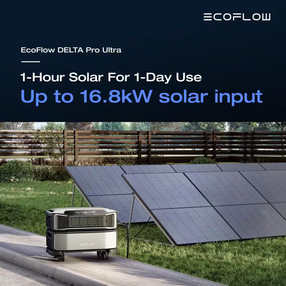 Battery Generator Delta Pro Ultra Battery Pack 6144Wh Solar Generator, 7200W Output,Lfp,Home Backup, Push-Button Start