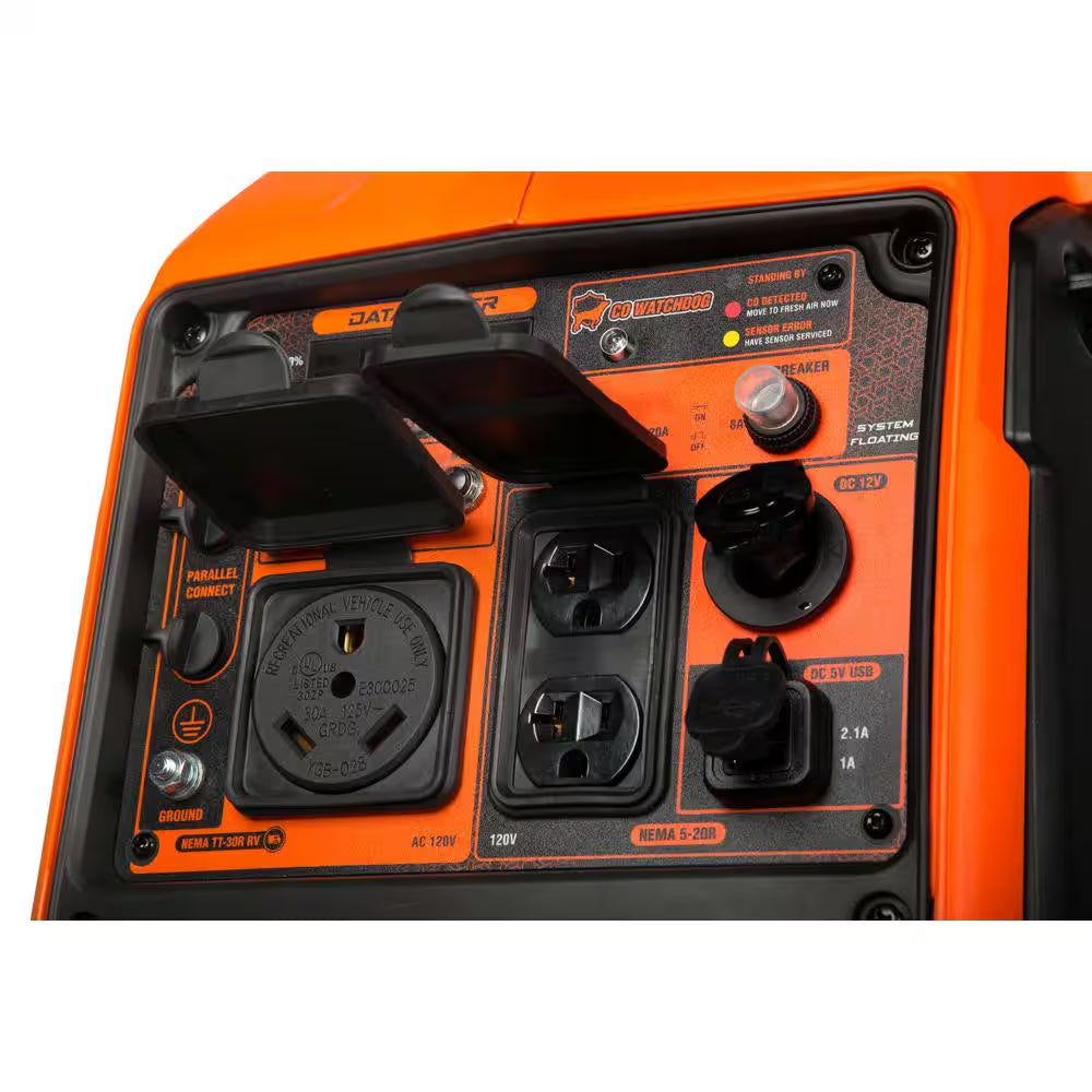 Quiet and Lightweight 3600-Watt Dual Fuel Rv-Ready Portable Inverter Generator with Fuel Shut off and CO Watchdog