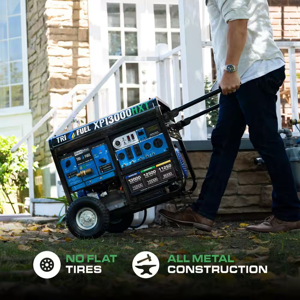 13,000-Watt/10,500-Watt Tri-Fuel Remote Start Gasoline Propane Natural Gas Portable Generator with CO Alert