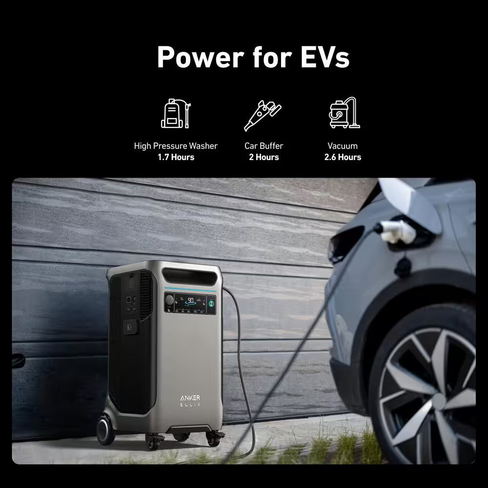 SOLIX F3800 Portable Power Station, 3840Wh, 6000-Watt AC Output, Home Backup/Rvs Push Button Start Battery Generator
