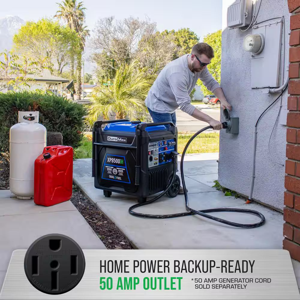 9,500-Watt Dual Fuel Portable Digital Inverter Generator