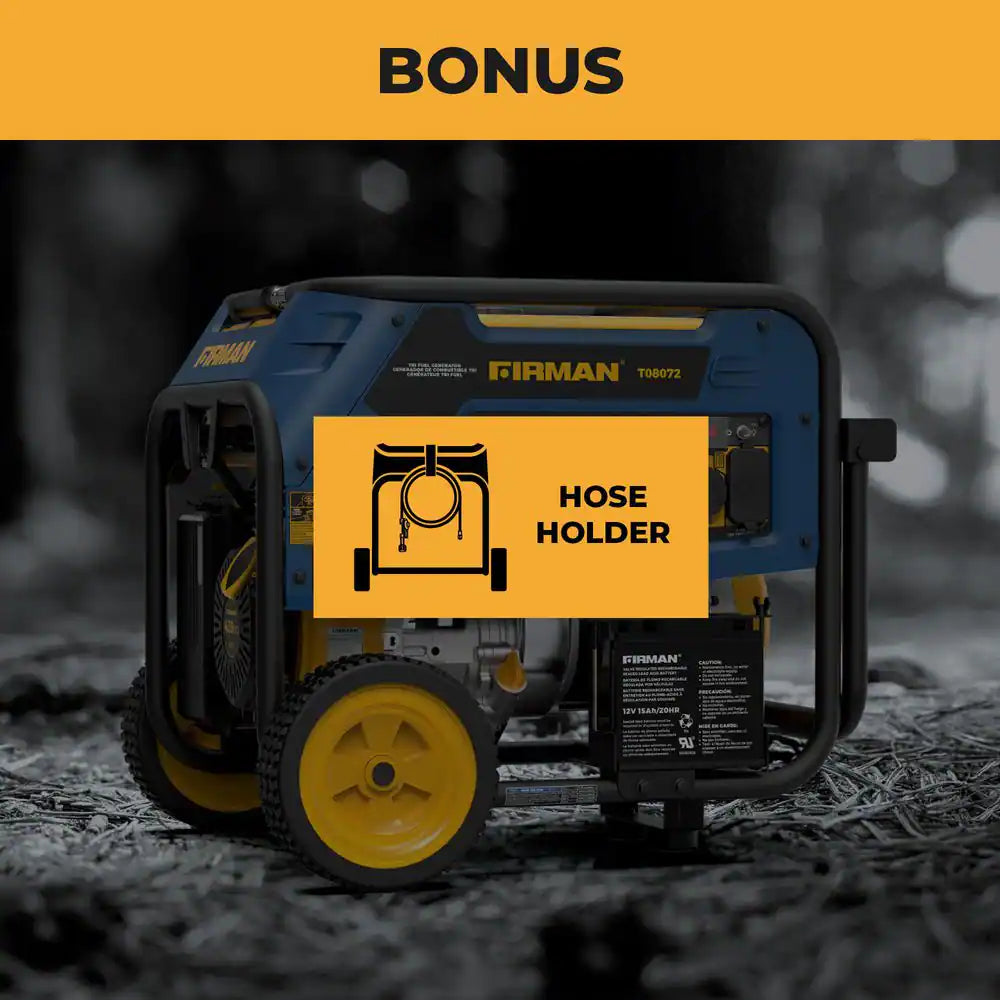 10,000-Watt/8,000-Watt Tri-Fuel Portable Generator with Electric Start, Transfer Switch Outlet and CO Alert Technology