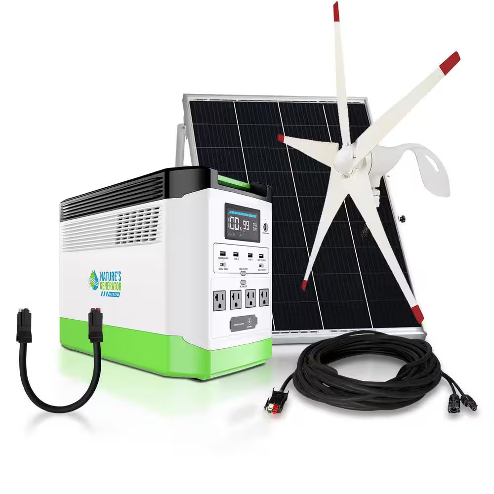 1800W Running/3600W Peak Push Button Start Lithium Solar Generator Gold WE