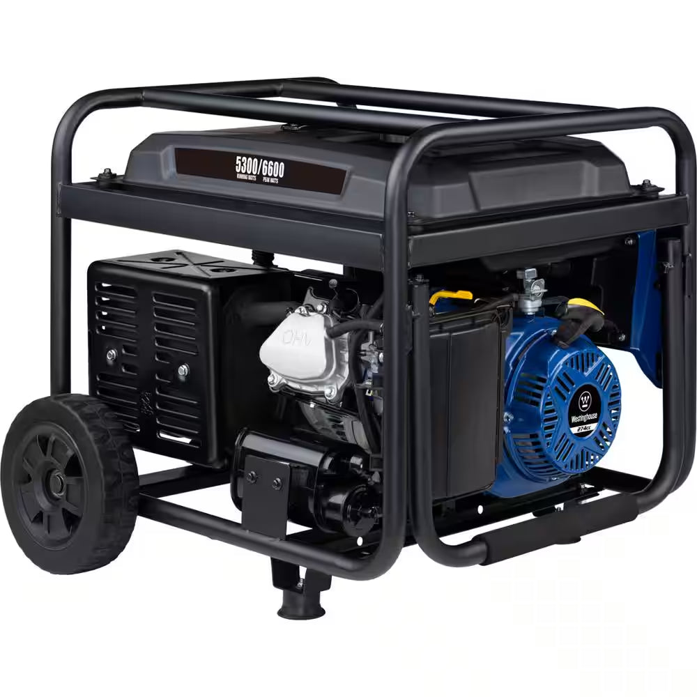 6,600/5,300-Watt Gas Powered Portable Generator with Remote Electric Start and 30A 120/240V Outlet