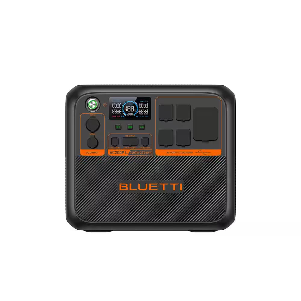 2400/3600-Watt Continuous Peak Output Power Station AC200PL Pushbutton Start Lifepo4 Battery Solar Generator for Outdoor