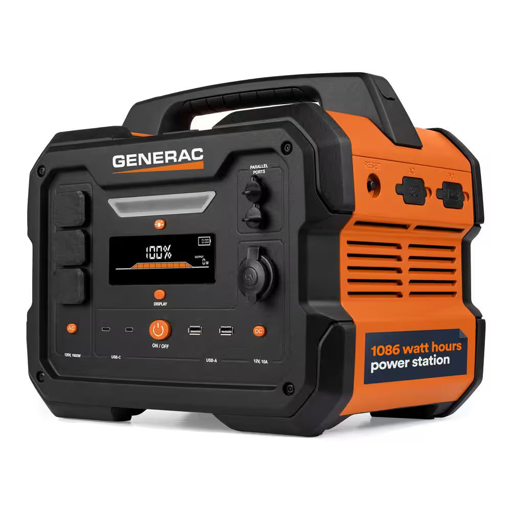 1600W Output / 3200 Peak 2106Wh Portable Battery Power Station with Push Button Start and Solar Charging - GB2000