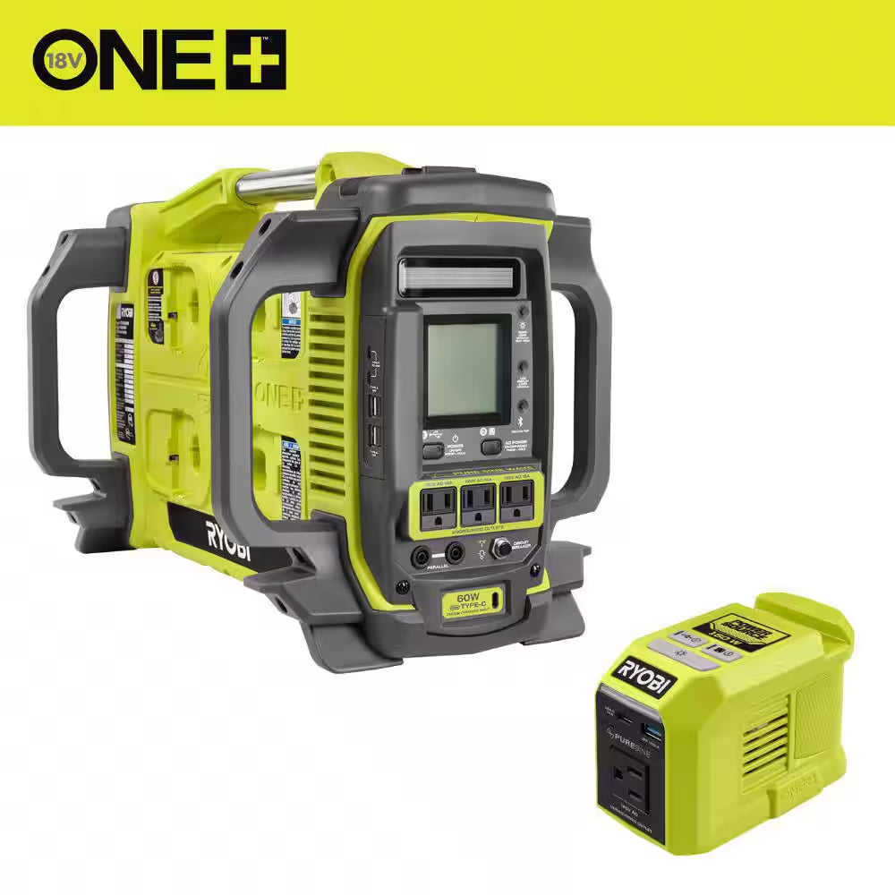 18V One+1800-Watt Portable Battery Inverter Power Station/8-Port Charger & 150-Watt Portable Battery Inverter-Tools Only
