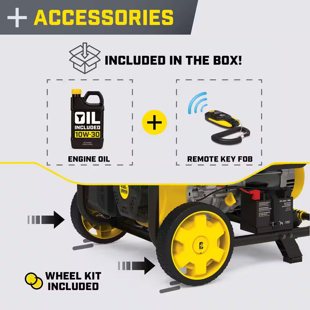 10000/8000-Watt Wireless Remote Electric Start Gasoline Powered Portable Generator with CO Shield