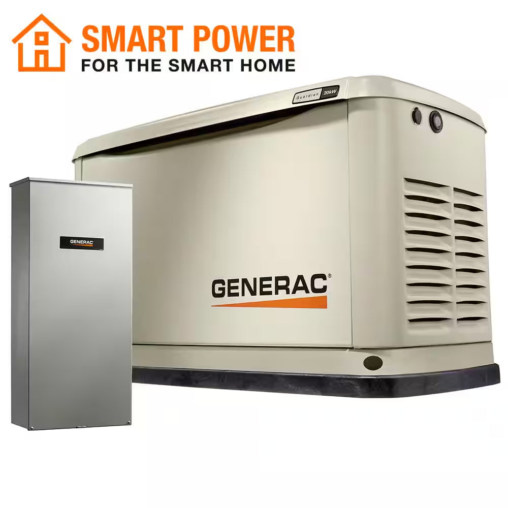 Guardian 20,000-Watt (LP) / 18,000-Watt (NG) Air-Cooled Whole House Generator with Wi-Fi and 200-Amp Transfer Switch