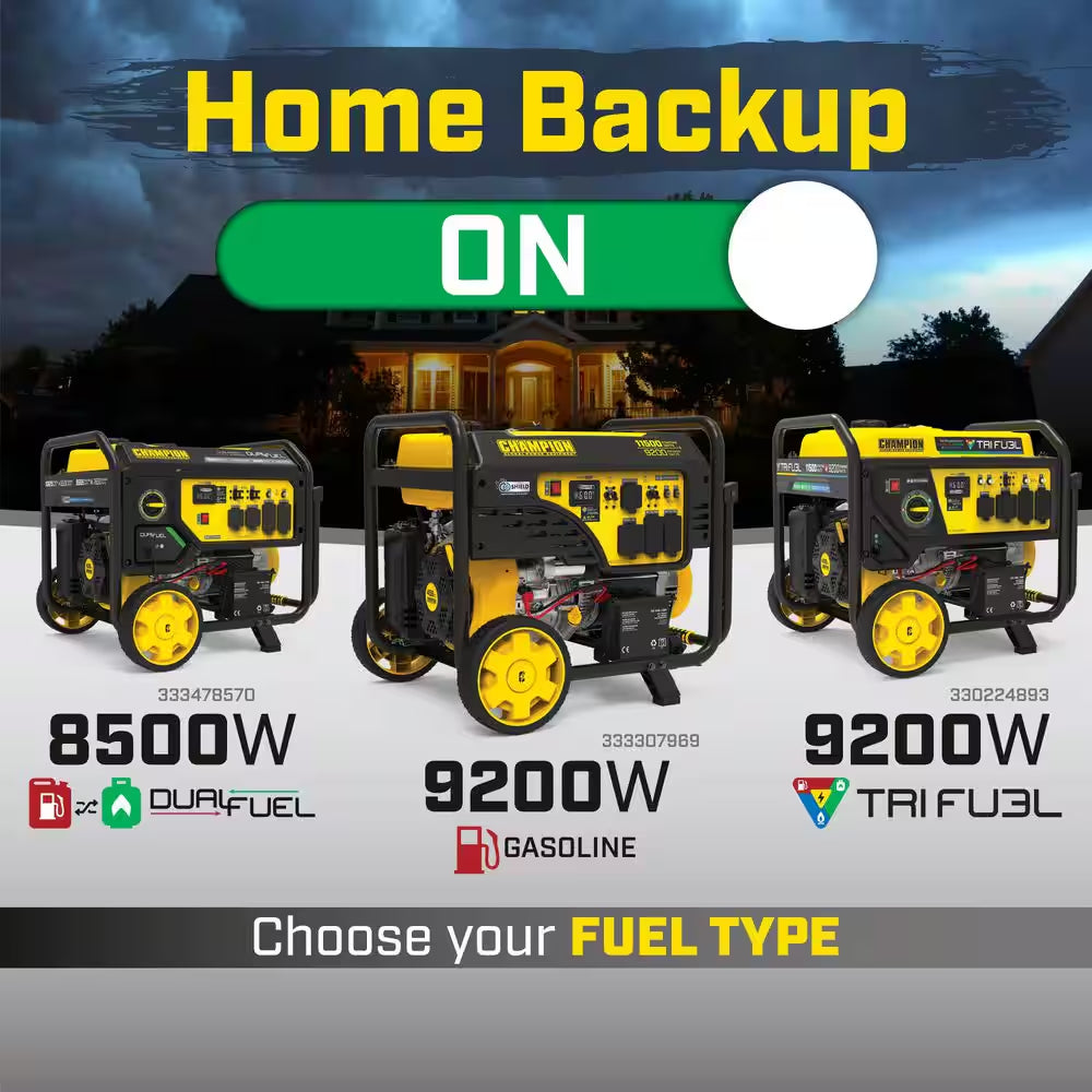 11500/9200-Watt, Electric Start, Gasoline Powered Portable Generator with CO Shield
