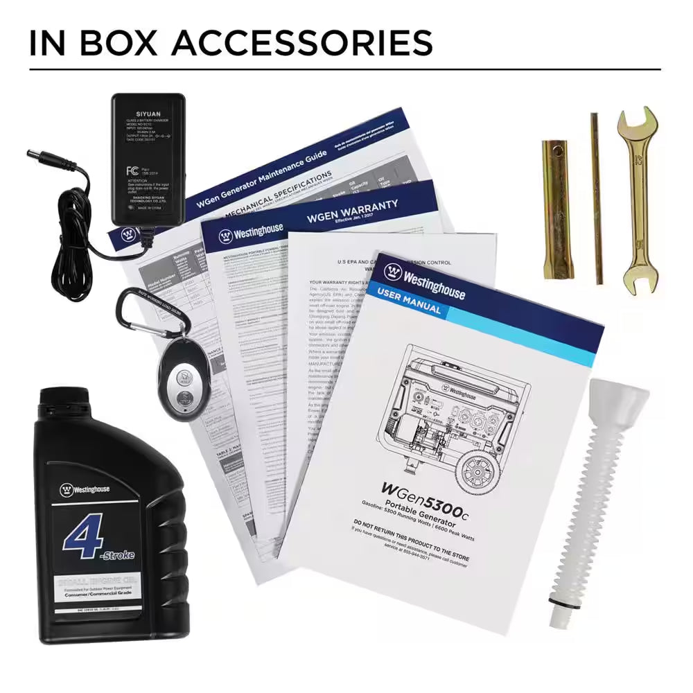 6,600/5,300-Watt Gas Powered Portable Generator with Remote Electric Start and 30A 120/240V Outlet