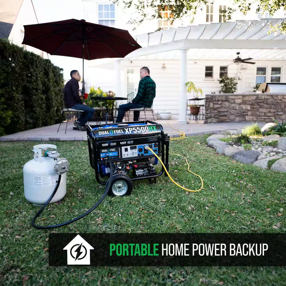 5500/4500-Watt Dual Fuel Electric Start Gasoline/Propane Portable Generator with CO Alert Shutdown Sensor