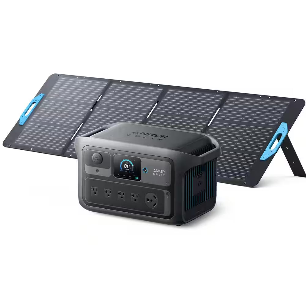 SOLIX C2000X Gen2 2,400W Output 2,048Wh Push Button Start Solar Generator W/ 200W Solar Panel for Home/Rv/Tailgate