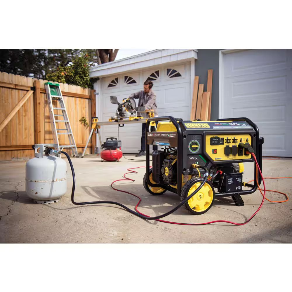 10625/8500-Watt Electric or Recoil Start Gasoline and Propane Powered Dual Fuel Portable Generator with CO Shield