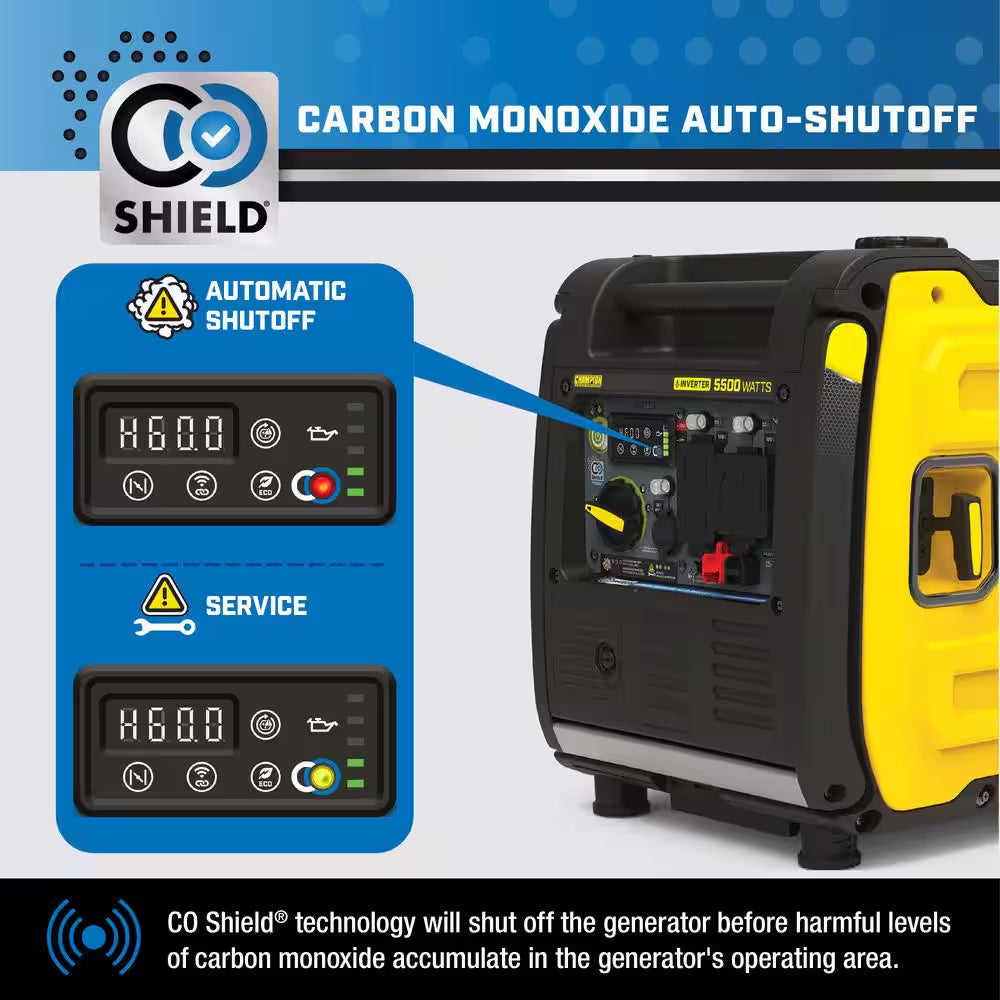 5500/4000-Watt Wireless Remote Start RV Ready Portable Gasoline Inverter Generator with Quiet Technology and CO Shield