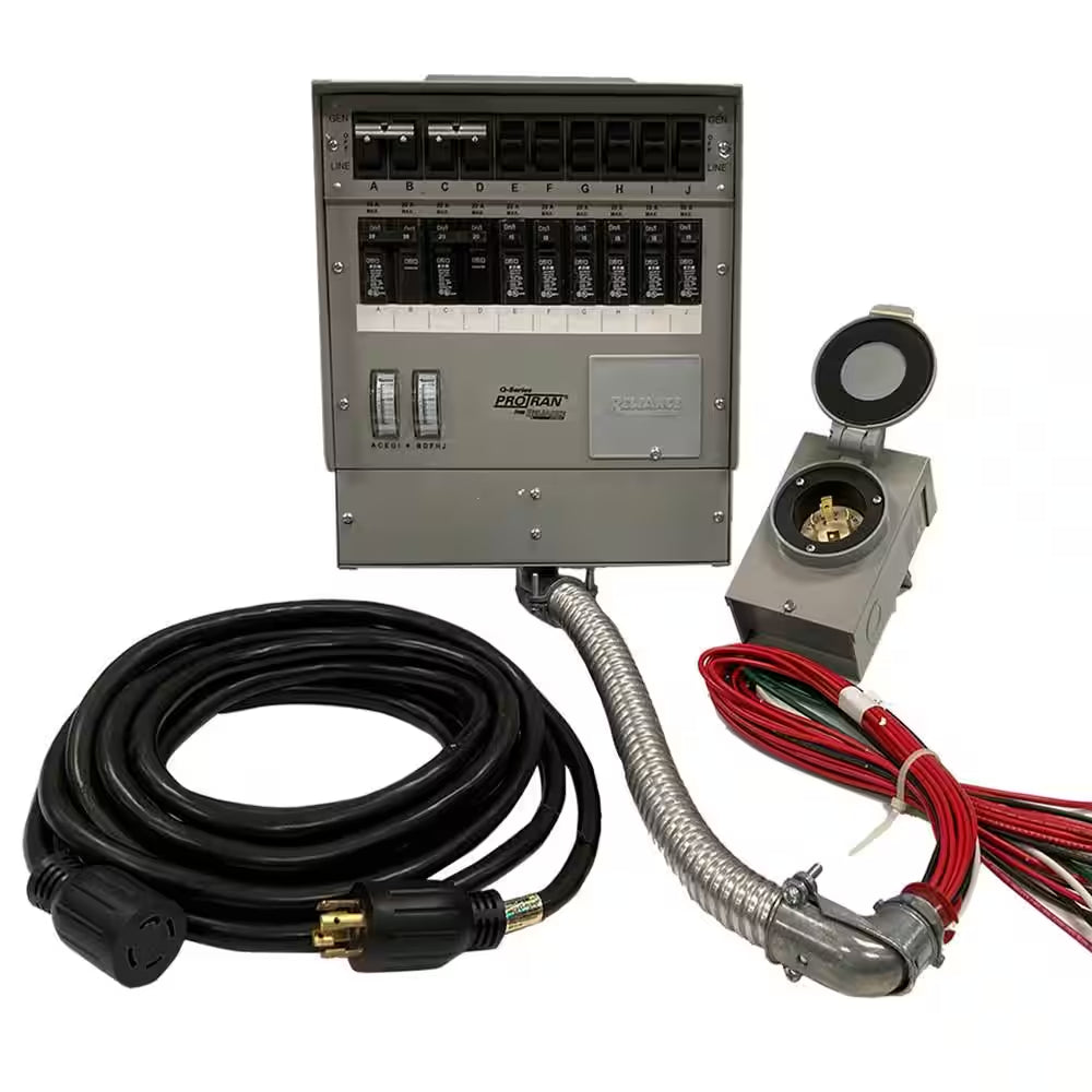 Inverter 7000-Watt Standby Gasoline Generator 120/240V Single Phase with Bluetooth and 10 Circuit Manual Transfer Switch