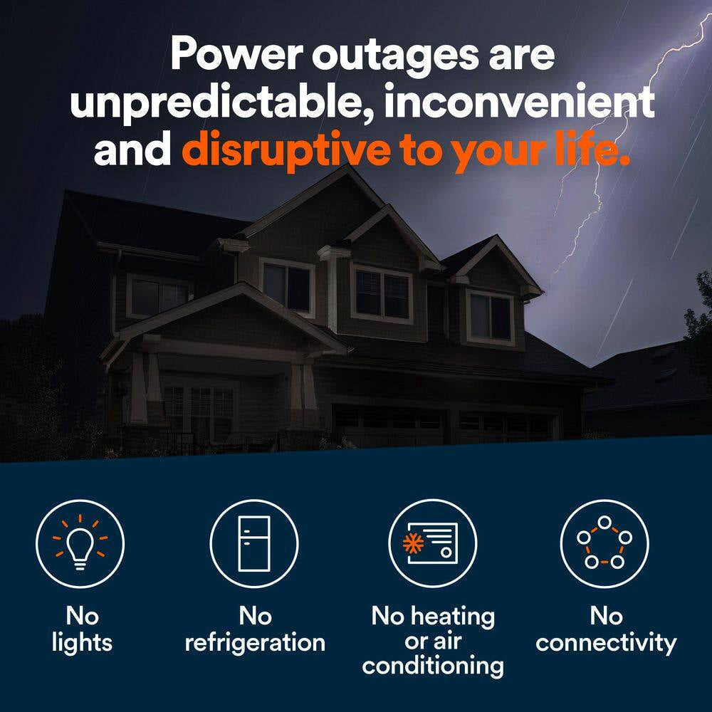 28,000 Watt Air-Cooled Whole House Home Standby Generator and 200-AMP Transfer Switch and Ecobee Smart Home Thermostat
