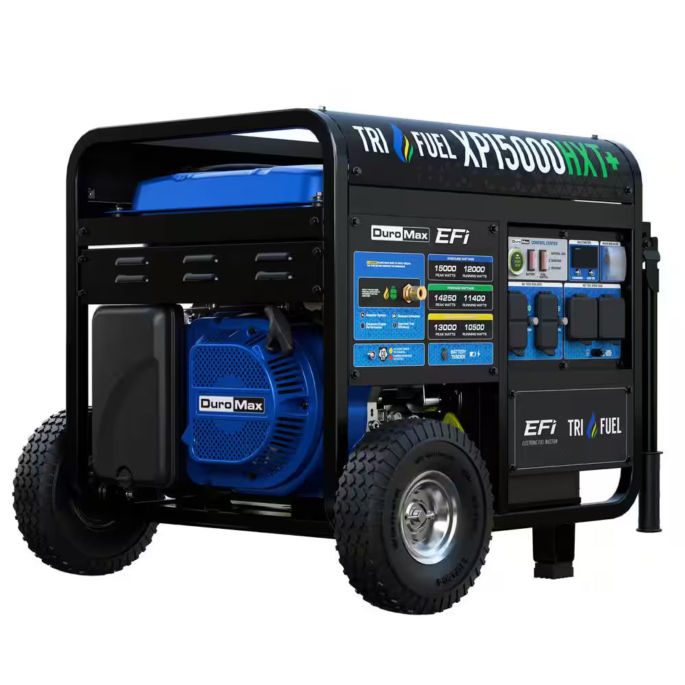 15000-Watt /12000-Watt Remote Start Tri-Fuel EFI Gasoline Propane Natural Gas Power Portable Generator 50 States
