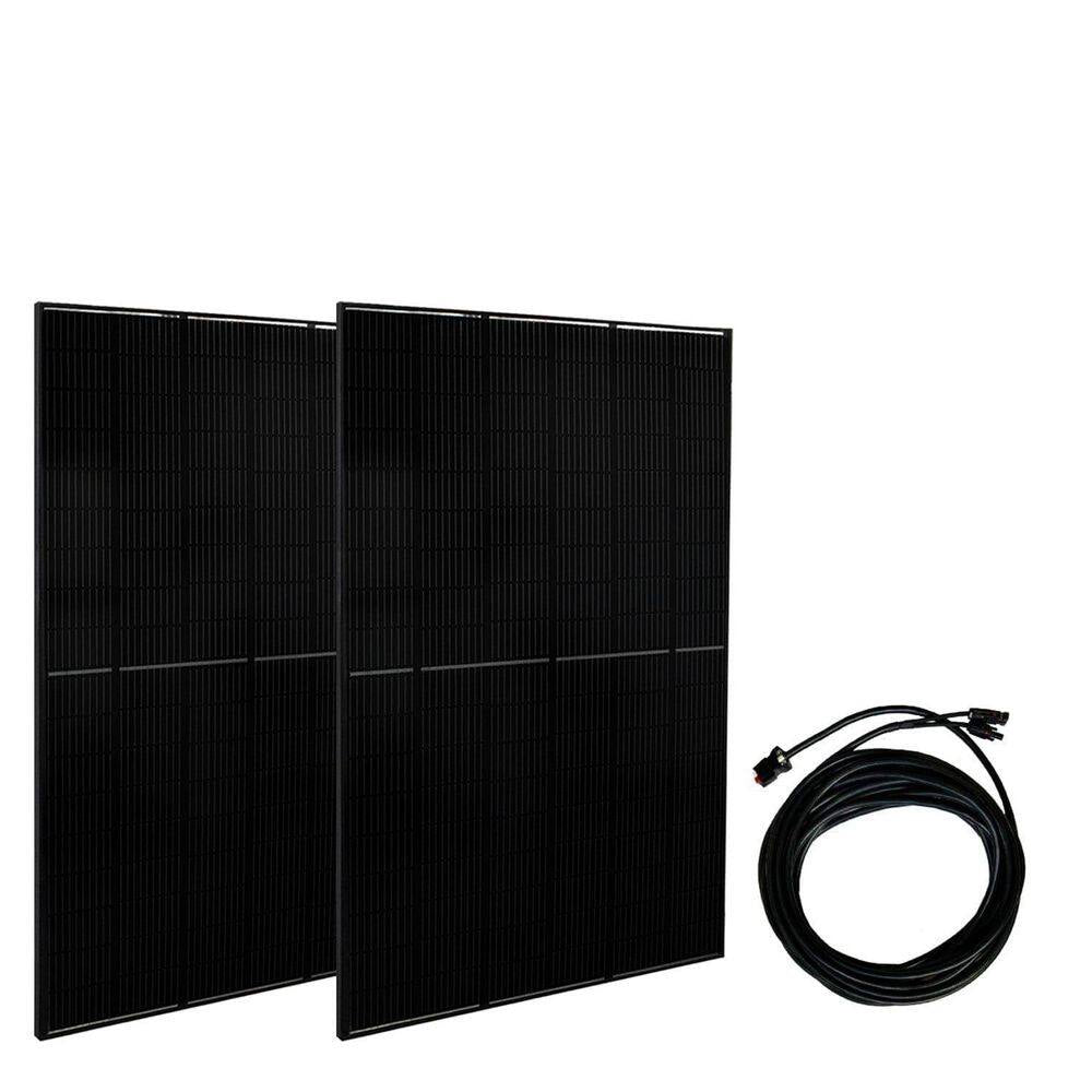 Powerhouse Gold PE 7,200-Watt Electric Switch Solar Generator with (2) 410-Watt Panels, Power Transfer Kit and Wheels