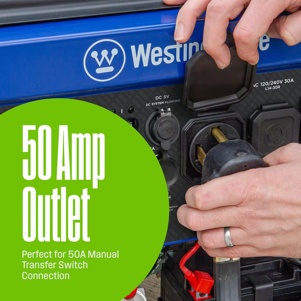 14,500-Watt/11,500-Watt Remote Start Tri-Fuel Portable Generator with Transfer Switch Outlet, Remote Start and CO Sensor