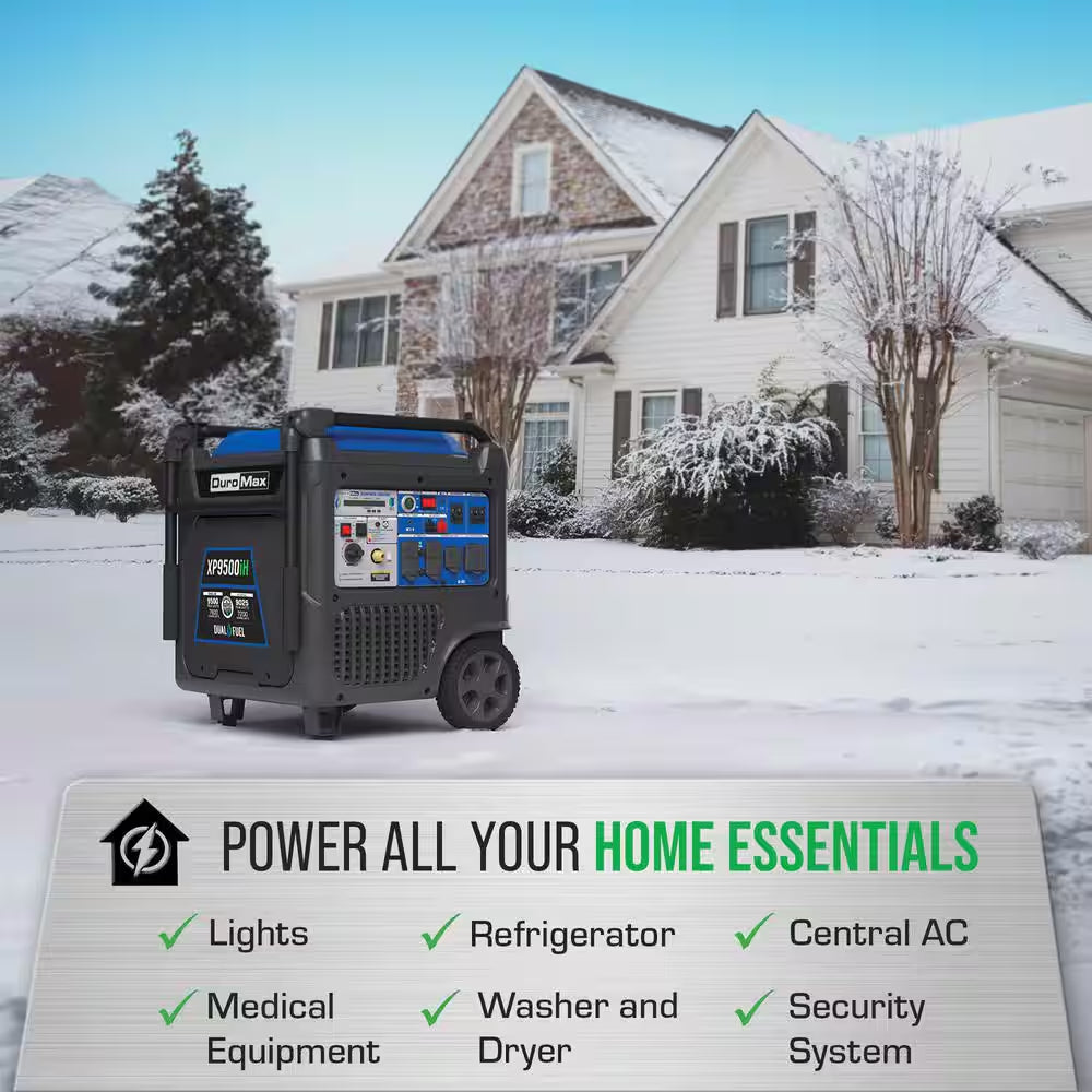 9,500-Watt Dual Fuel Portable Digital Inverter Generator