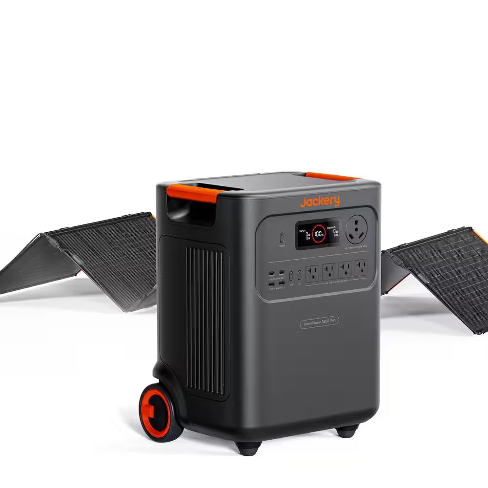 3600W/7200W Push Button Start Solar Generator Homepower 3600 plus W/ 1-Piece 500X Solar Panel for Essential Home Backup