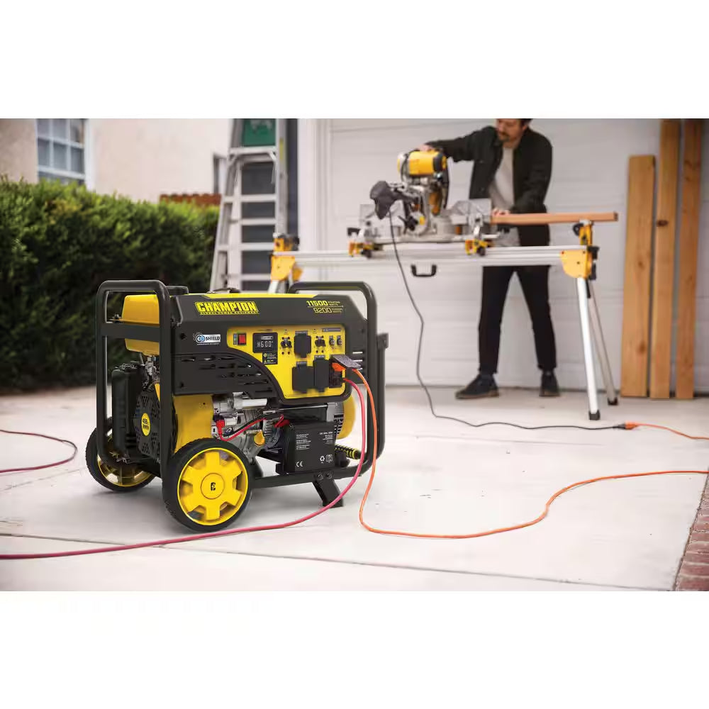 11500/9200-Watt, Electric Start, Gasoline Powered Portable Generator with CO Shield