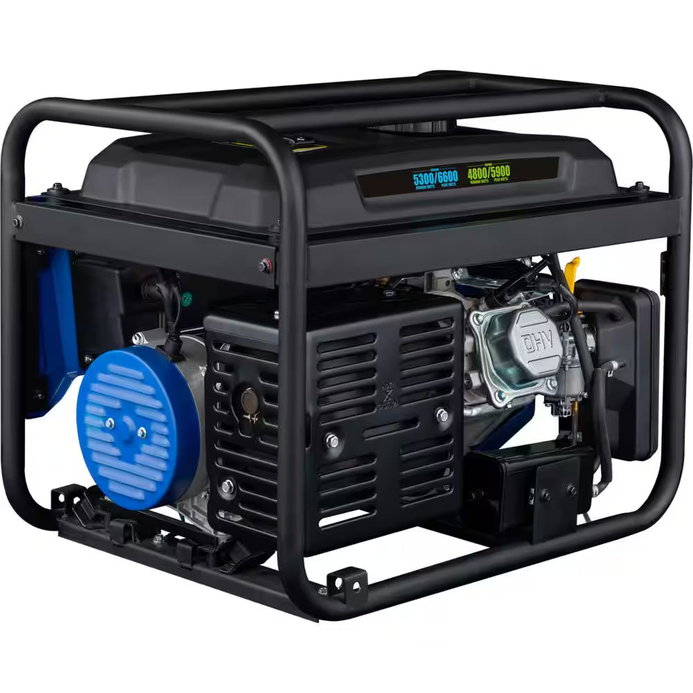 6,600/5,300-Watt Dual Fuel Gas and Propane Powered Portable Generator with Remote Electric Start, 30A 120/240V Outlet