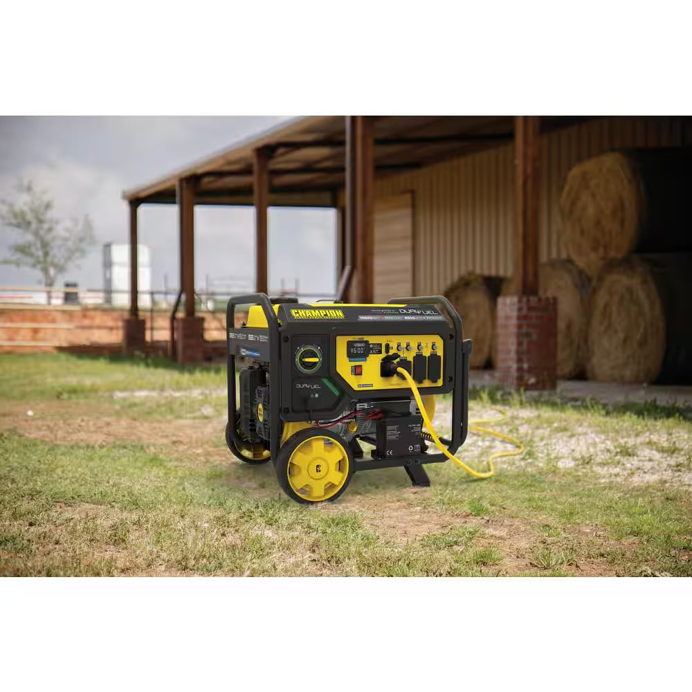 10,625/8500-Watt Electric Start Gasoline and Propane Powered Dual Fuel Portable Generator with CO Shield