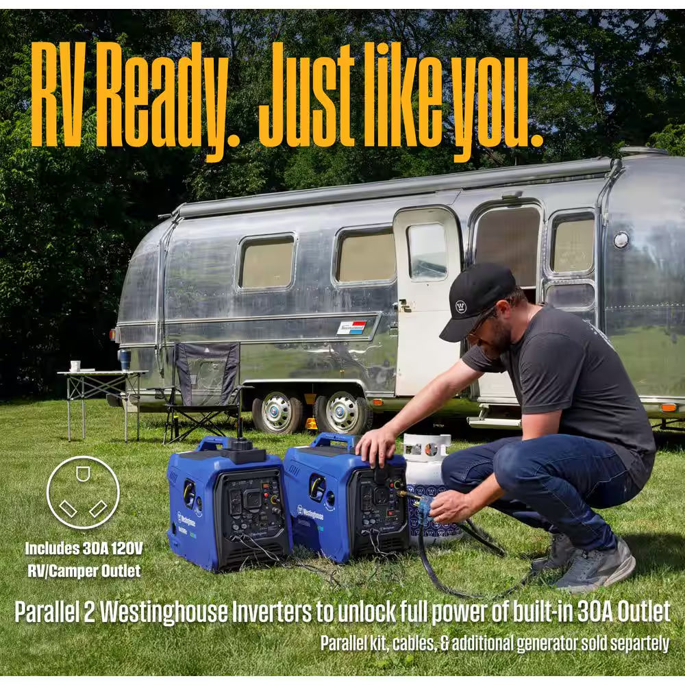 2,550 Watt Dual Fuel Gas and Propane Powered Portable Inverter Generator with Recoil Start