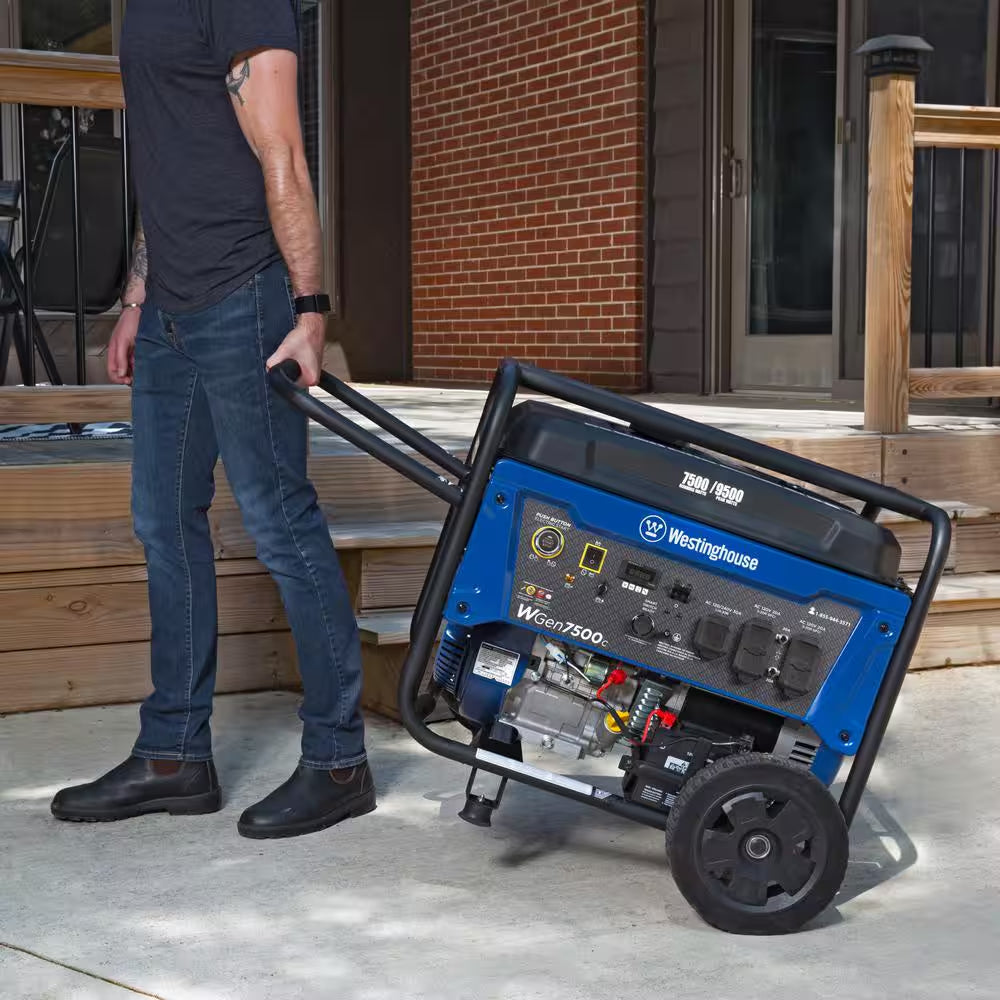 9,500/7,500-Watt Gas Powered Portable Generator with Remote Electric Start, 30A 120/240V Outlet