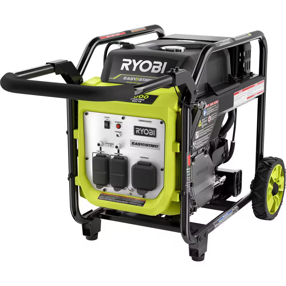 4000-Watt Recoil Start Gasoline Powered Digital Inverter Generator with CO Detect Shutdown Sensor