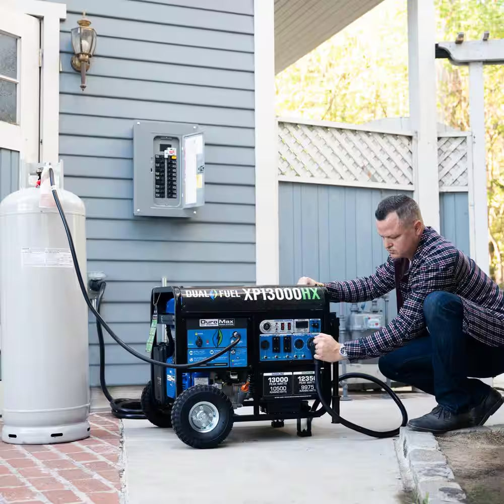 13000/10500-Watt Dual Fuel Electric Start Gasoline/Propane Portable Home Power Back up Generator with CO Alert Shutdown
