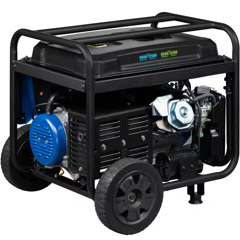 12,500/9,500-Watt Dual Fuel Gas and Propane Powered Portable Generator with Remote Electric Start, 50 Amp Outlet