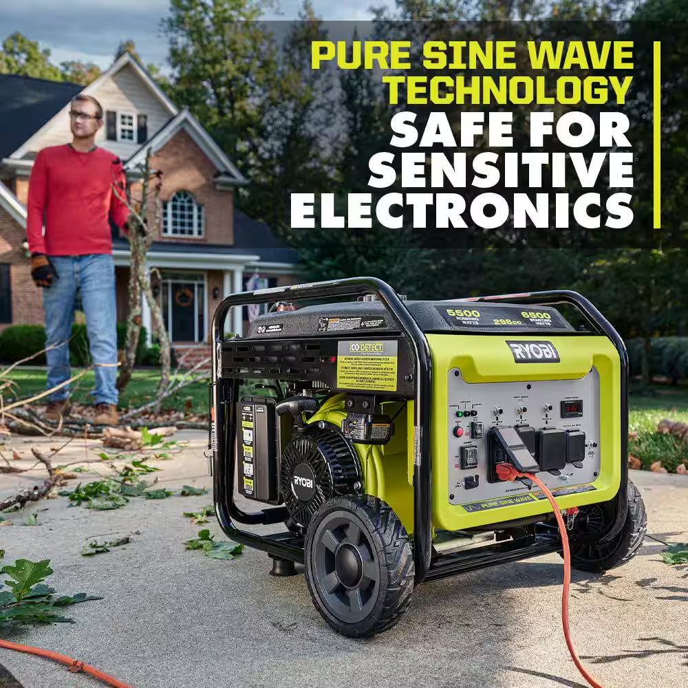 6500-Watt Gasoline Powered Inverter Generator with CO Shutdown & Idle down Technology
