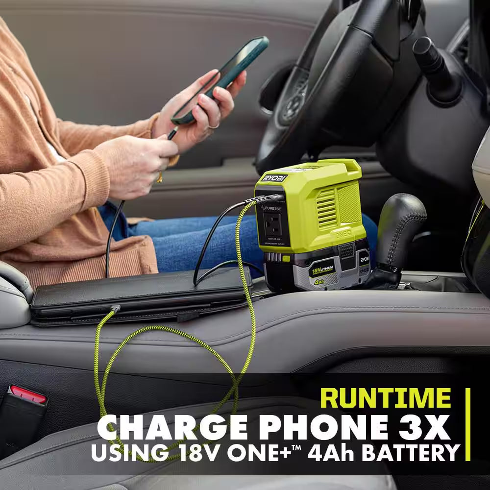 18V One+1800-Watt Portable Battery Inverter Power Station/8-Port Charger & 150-Watt Portable Battery Inverter-Tools Only