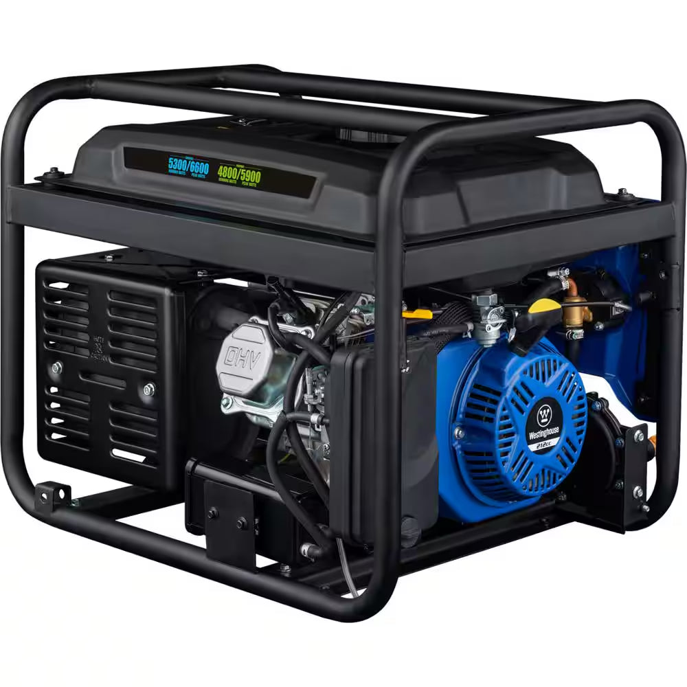 6,600/5,300-Watt Dual Fuel Gas and Propane Powered Portable Generator with Remote Electric Start, 30A 120/240V Outlet