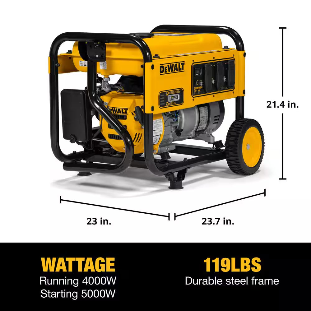 5000-Watt Peak / 4000W Running Watt Recoil Start Gasoline Portable Generator