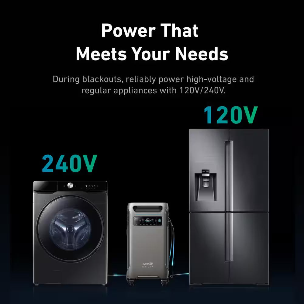 SOLIX F3800 Portable Power Station, 3840Wh, 6000-Watt AC Output, Home Backup/Rvs Push Button Start Battery Generator