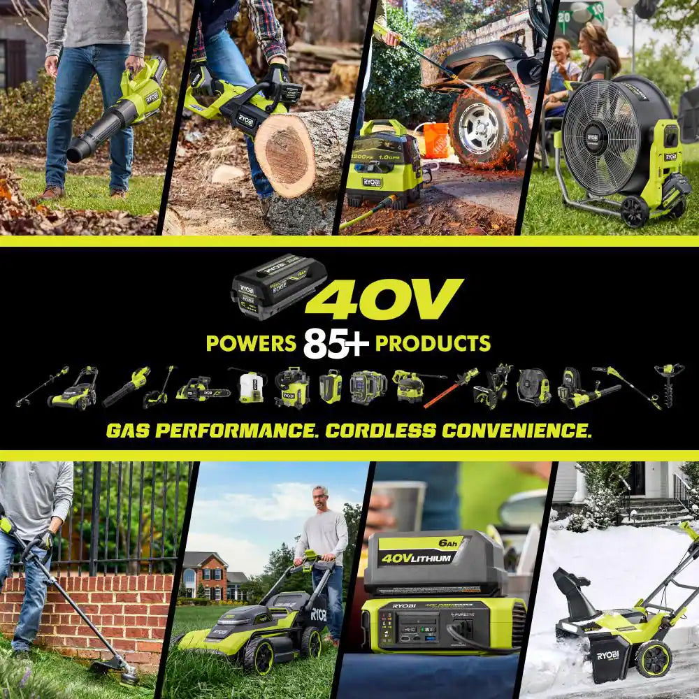 40V 1800-Watt Portable Battery Inverter Power Station & 4-Port Charger W/ 300-Watt Power Source & (2) 6.0 Ah Batteries