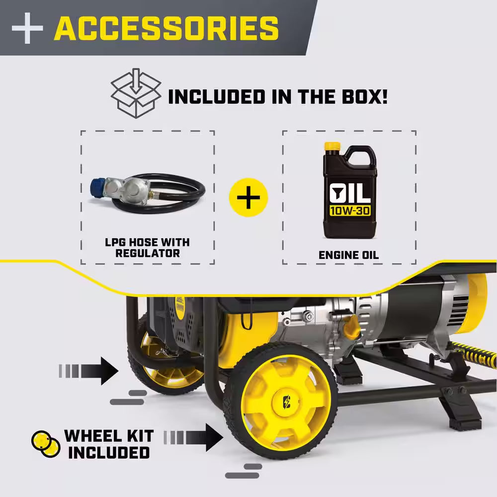 7850/6250-Watt Recoil Start Storm Ready Gasoline and Propane Powered Dual Fuel Portable Generator with CO Shield