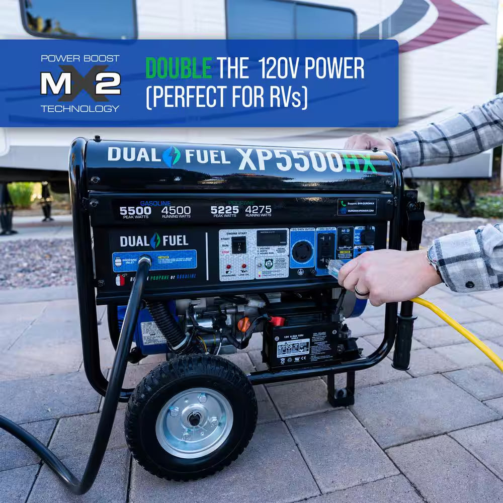 5500/4500-Watt Dual Fuel Electric Start Gasoline/Propane Portable Generator with CO Alert Shutdown Sensor