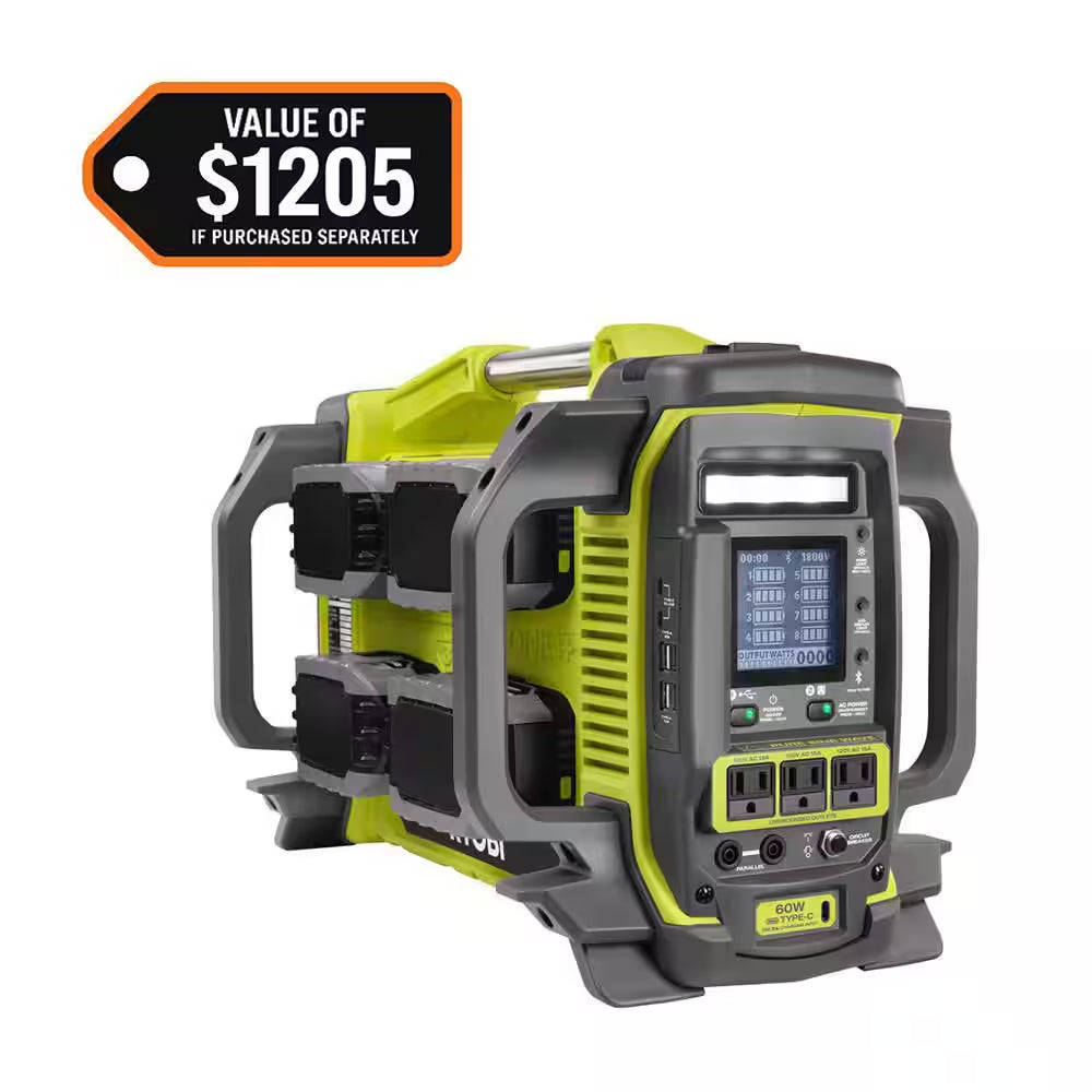 18V ONE+ 3000/1800-Watt Battery Powered Power Station with (4) 6.0Ah Batteries for the Jobsite, Wilderness, or Storms