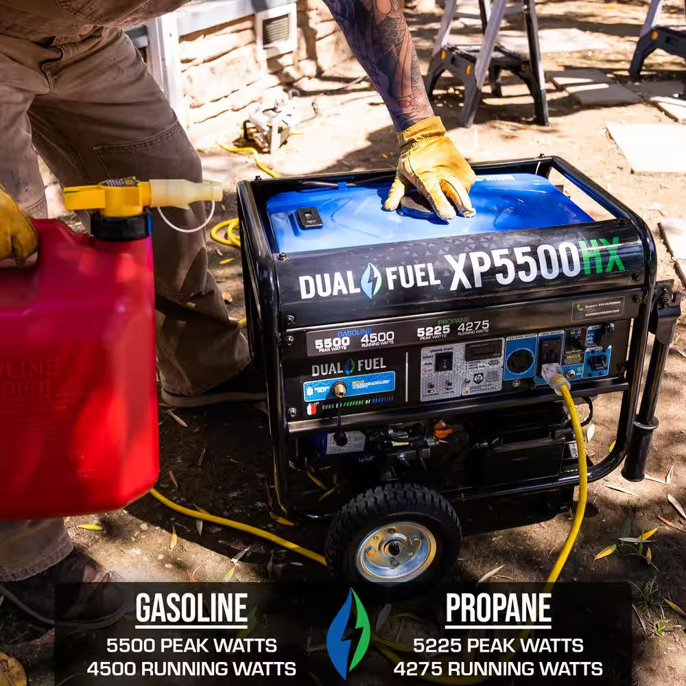 5500/4500-Watt Dual Fuel Electric Start Gasoline/Propane Portable Generator with CO Alert Shutdown Sensor