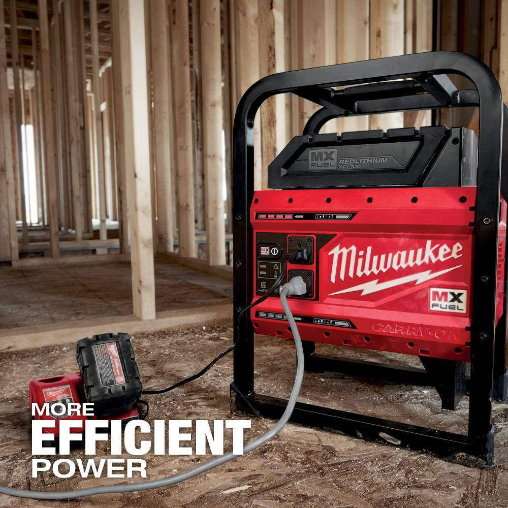 MX FUEL 3600-Watt/1800-Watt Lithium-Ion Battery Push Start Portable Power Station Battery Generator & 16 In. Chainsaw