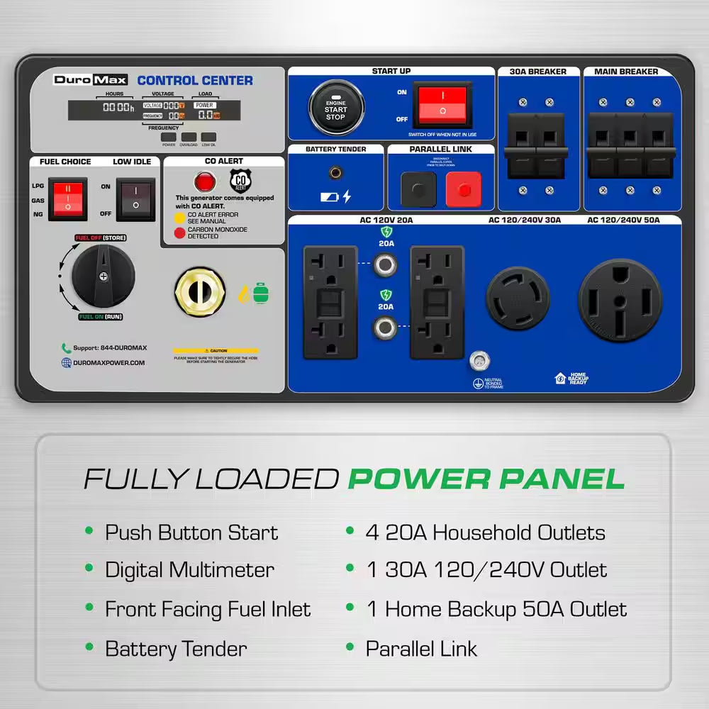 9,500 Watt Remote Start Quite Low THD Portable Tri-Fuel Inverter Generator